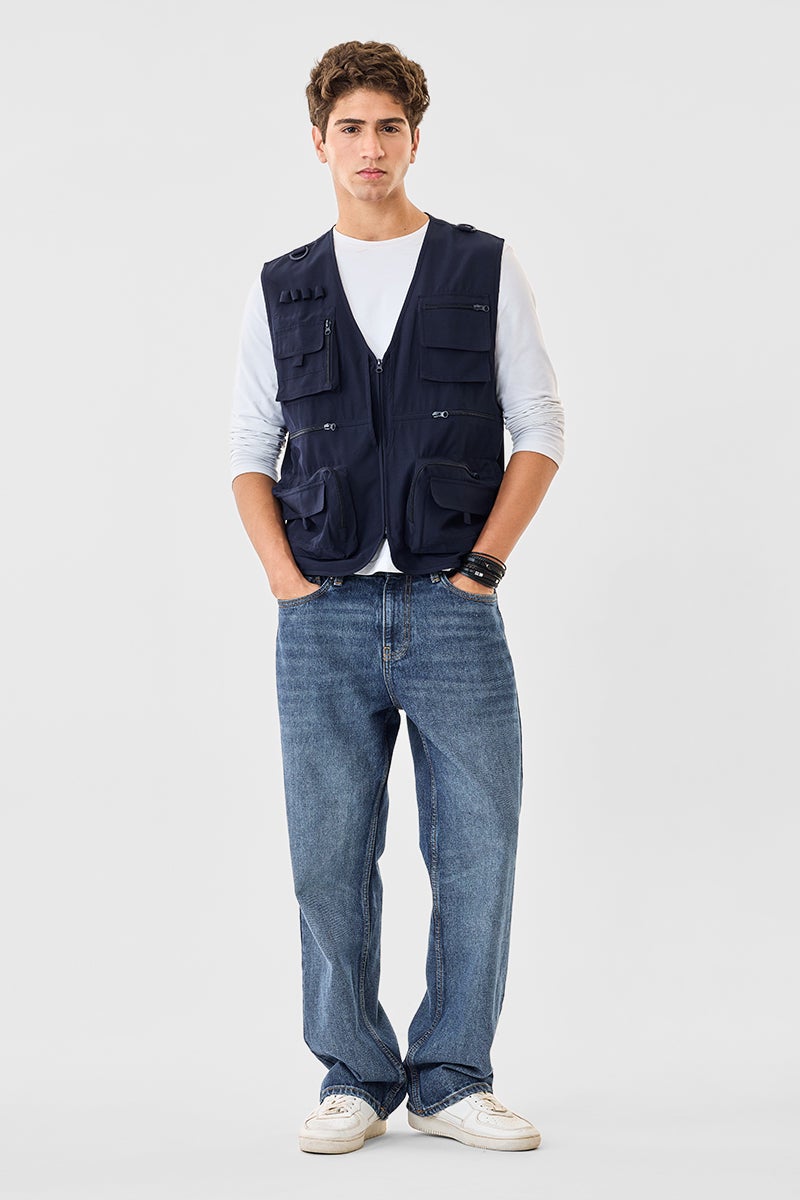 SNITCH Regular Fit Stretch Utility Gilet Jacket - Image 2